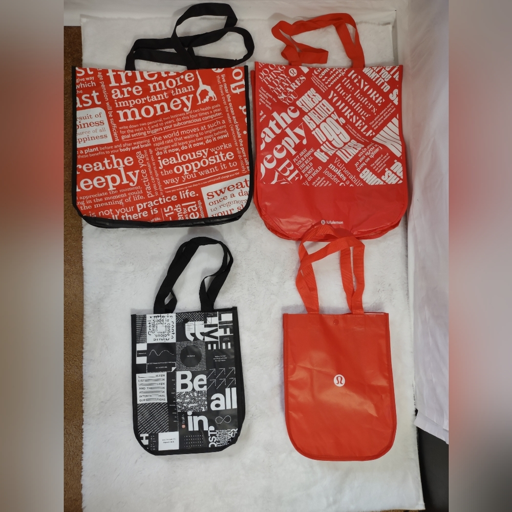 Lululemon Bundle Of 4 Reusable Totes - 2 Small - … - image 1